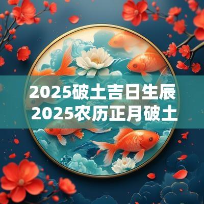 2025破土吉日生辰 2025农历正月破土吉日
