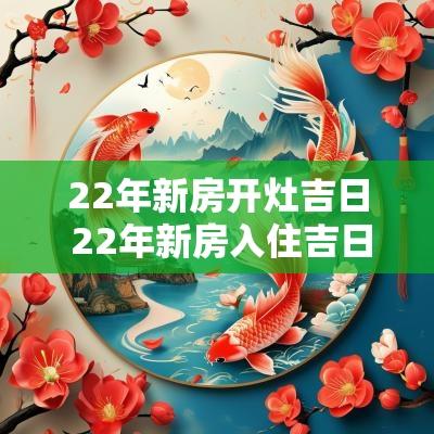 22年新房开灶吉日 22年新房入住吉日查询
