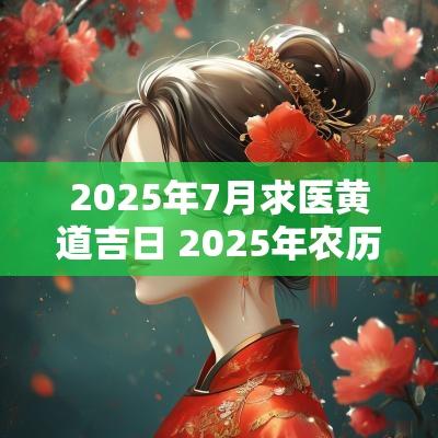 2025年7月求医黄道吉日 2025年农历7月看病吉日