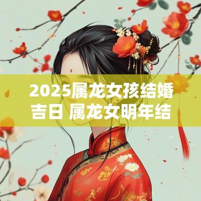 2025属龙女孩结婚吉日 属龙女明年结婚吉日