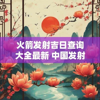 火箭发射吉日查询大全最新 中国发射火箭的黄道吉日