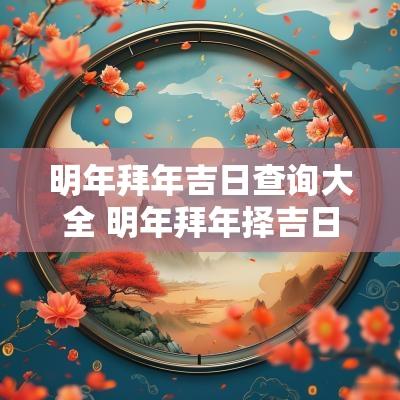 明年拜年吉日查询大全 明年拜年择吉日好吗