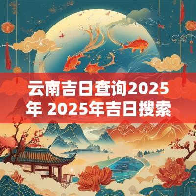 云南吉日查询2025年 2025年吉日搜索
