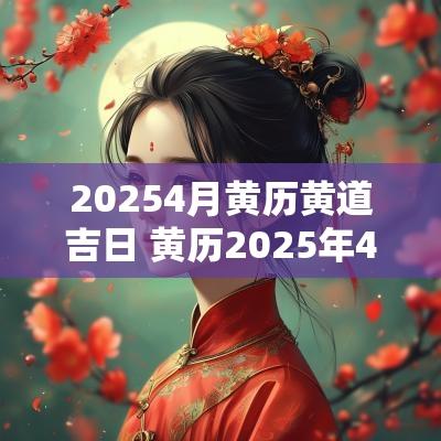 20254月黄历黄道吉日 黄历2025年4月黄道吉日查询