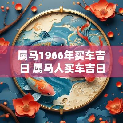 属马1966年买车吉日 属马人买车吉日