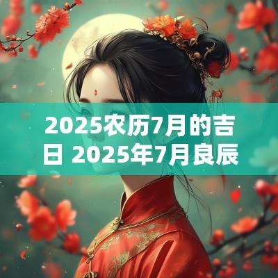 2025农历7月的吉日 2025年7月良辰吉日