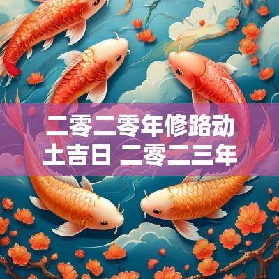 二零二零年修路动土吉日 二零二三年动土吉日