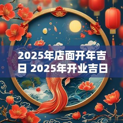 2025年店面开年吉日 2025年开业吉日