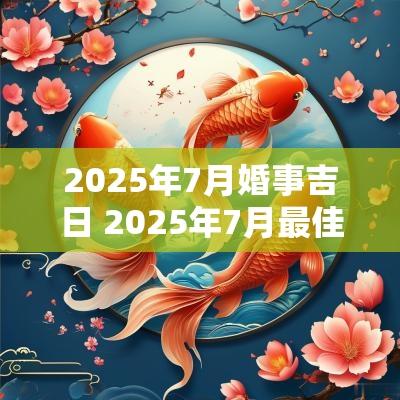 2025年7月婚事吉日 2025年7月最佳结婚吉日