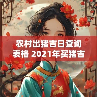 农村出猪吉日查询表格 2025年买猪吉日查询一览表