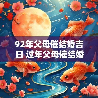 92年父母催结婚吉日 过年父母催结婚最新