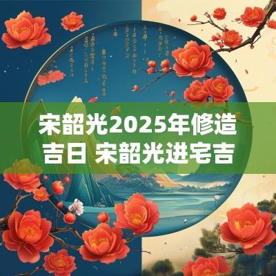 宋韶光2025年修造吉日 宋韶光进宅吉日