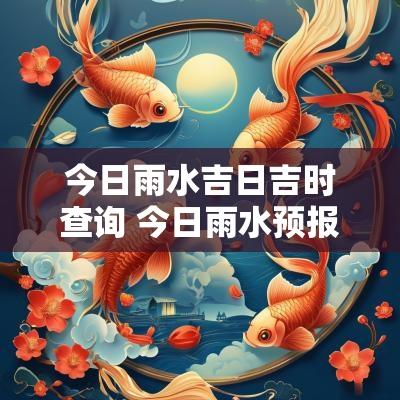 今日雨水吉日吉时查询 今日雨水预报查询