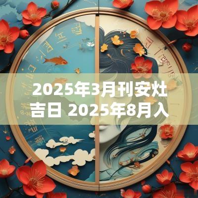 2025年3月刊安灶吉日 2025年8月入灶吉日