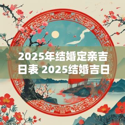 2025年结婚定亲吉日表 2025结婚吉日一览表
