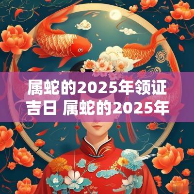 属蛇的2025年领证吉日 属蛇的2025年结婚黄道吉日