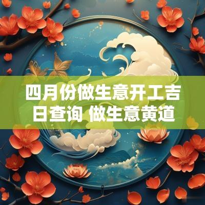 四月份做生意开工吉日查询 做生意黄道吉日