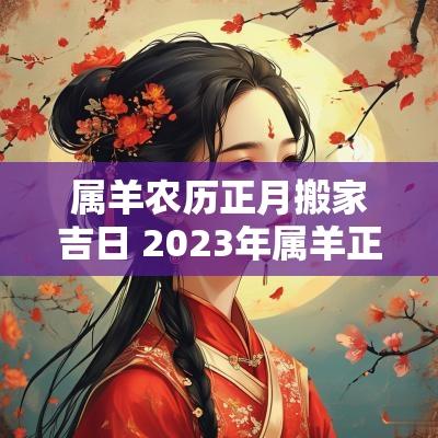 属羊农历正月搬家吉日 2025年属羊正月最佳搬家吉日