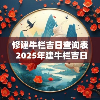 修建牛栏吉日查询表 2025年建牛栏吉日
