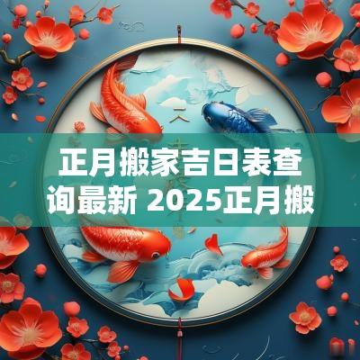 正月搬家吉日表查询最新 2025正月搬家吉日