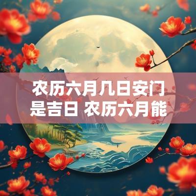 农历六月几日安门是吉日 农历六月能安门的吉日有