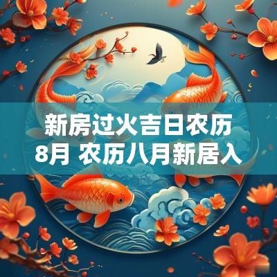 新房过火吉日农历8月 农历八月新居入宅吉日