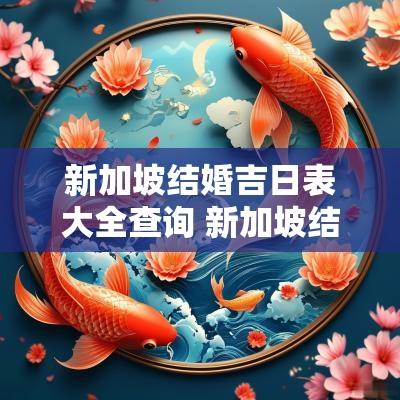 新加坡结婚吉日表大全查询 新加坡结婚婚礼