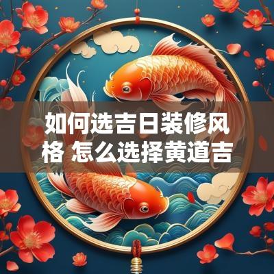 如何选吉日装修风格 怎么选择黄道吉日装修