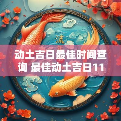 动土吉日最佳时间查询 最佳动土吉日11月