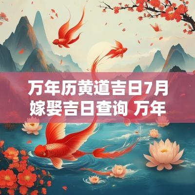 万年历黄道吉日7月嫁娶吉日查询 万年历黄道吉日2025结婚吉日查询