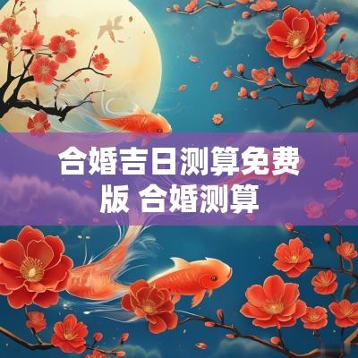合婚吉日测算免费版 合婚测算