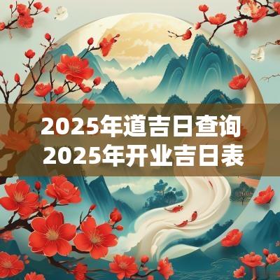 2025年道吉日查询 2025年开业吉日表