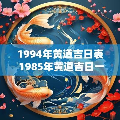 1994年黄道吉日表 1985年黄道吉日一览表
