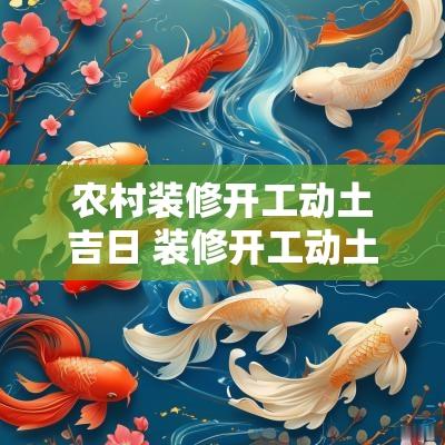 农村装修开工动土吉日 装修开工动土吉日一览表