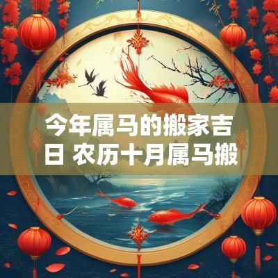 今年属马的搬家吉日 农历十月属马搬家吉日
