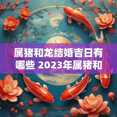 属猪和龙结婚吉日有哪些 2025年属猪和属龙结婚吉日