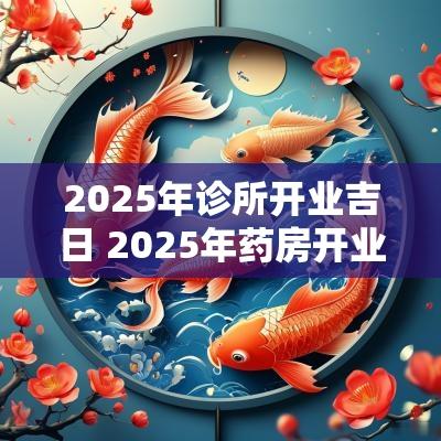 2025年诊所开业吉日 2025年药房开业择吉日