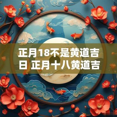 正月18不是黄道吉日 正月十八黄道吉日