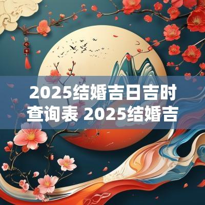 2025结婚吉日吉时查询表 2025结婚吉时吉日查询