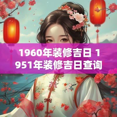 1960年装修吉日 1951年装修吉日查询