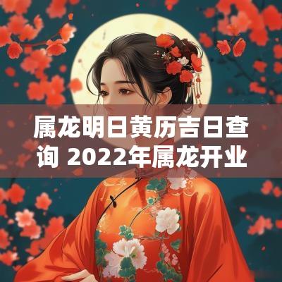 属龙明日黄历吉日查询 2025年属龙开业吉日