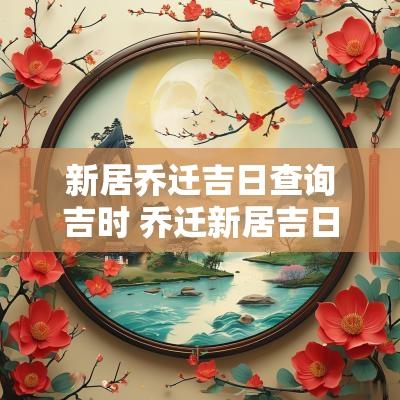 新居乔迁吉日查询吉时 乔迁新居吉日吉时查询表大全