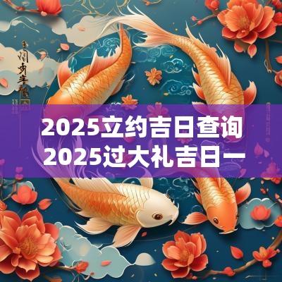 2025立约吉日查询 2025过大礼吉日一览表