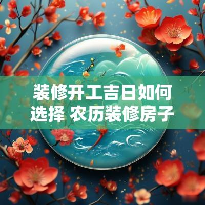 装修开工吉日如何选择 农历装修房子开工吉日