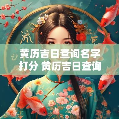 黄历吉日查询名字打分 黄历吉日查询