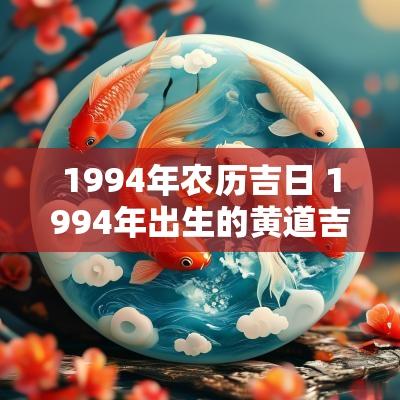1994年农历吉日 1994年出生的黄道吉日