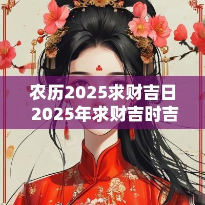 农历2025求财吉日 2025年求财吉时吉日