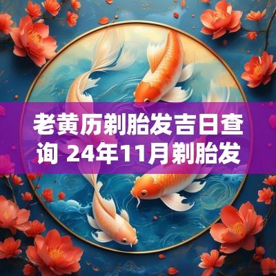 老黄历剃胎发吉日查询 24年11月剃胎发吉日