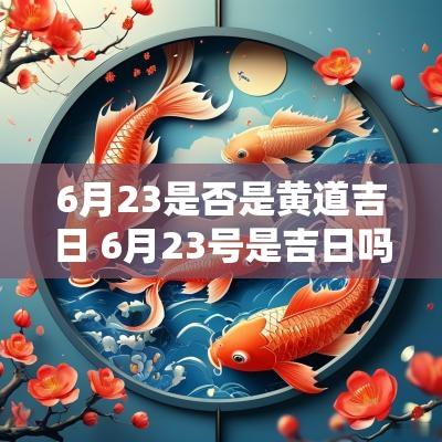6月23是否是黄道吉日 6月23号是吉日吗