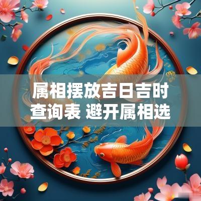属相摆放吉日吉时查询表 避开属相选黄道吉日